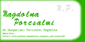 magdolna porcsalmi business card